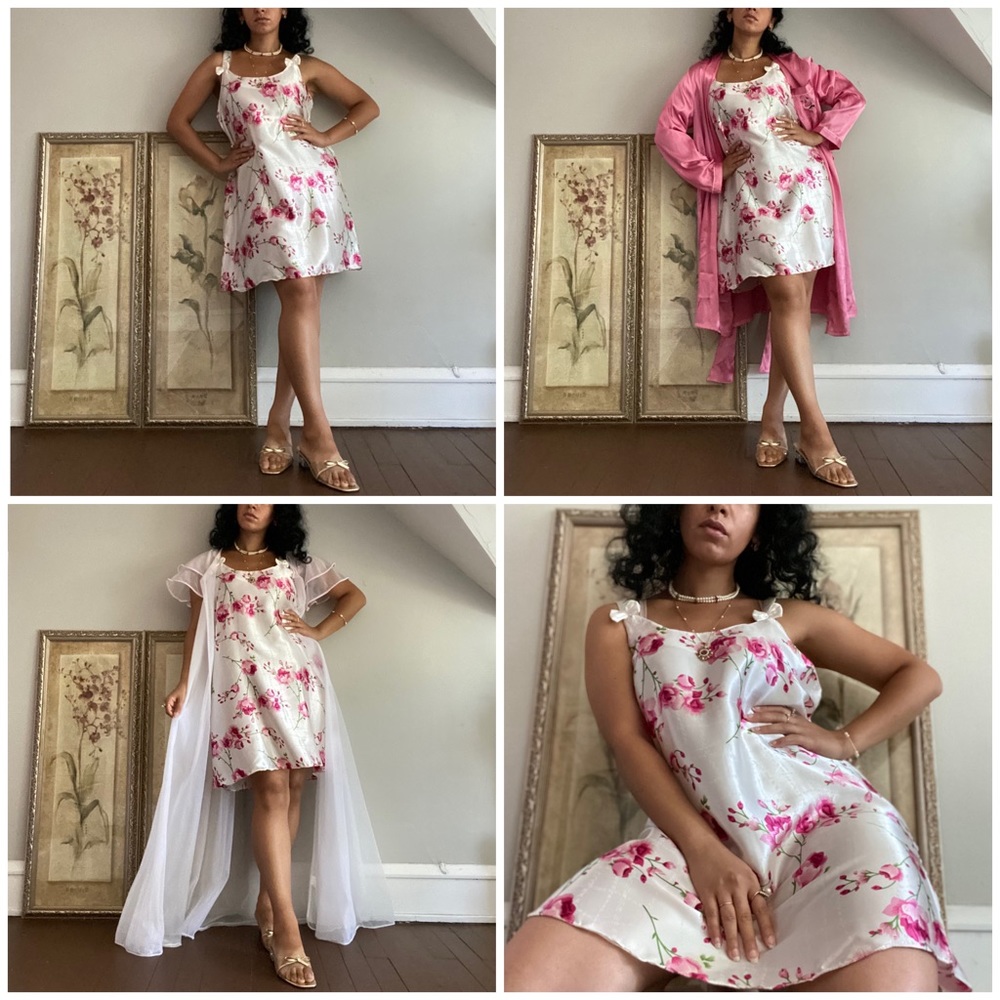 🌸 Santé Classics, Vintage Trellis of Climbing Roses Chemise